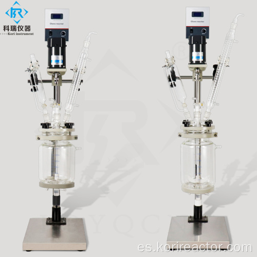 Reactor de vidrio con camisa de laboratorio químico 1L